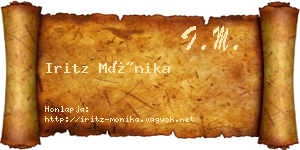 Iritz Mónika névjegykártya