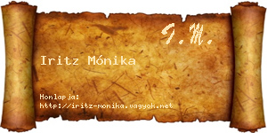 Iritz Mónika névjegykártya